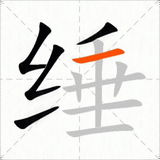 缍