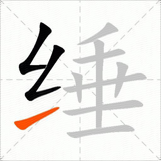 缍